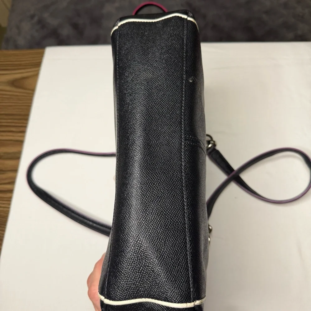 Coach Christie Carryall Satchel Small Black/Pink/White Edging w/Hangtag - Picture 5 of 13